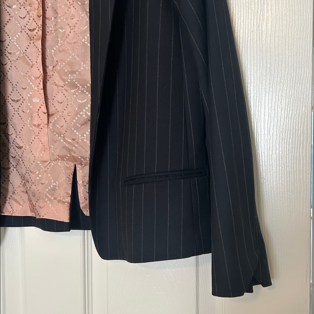 Zadig & Voltaire Volys Pinstripes Beaded Snake Blazer - Picture 5 of 11